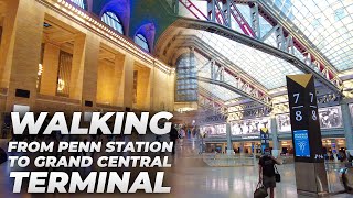 Walking NYC  Penn Station to Times Square amp Grand Central Terminal July 2021 [upl. by Yeargain708]