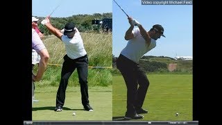 Jon Rahm golf swing  Long Iron faceon amp downtheline July 2017 [upl. by Amik491]