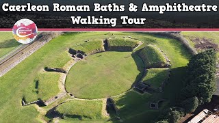 CAERLEON ROMAN BATHS amp AMPHITHEATRE WALES  Walking Tour  Pinned on Places [upl. by Girard]