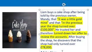 How to apply misrepresentation Liam cupcake scenario [upl. by Oluap973]