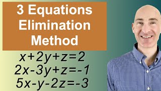 Solving Systems of 3 Equations Elimination [upl. by Luckett]