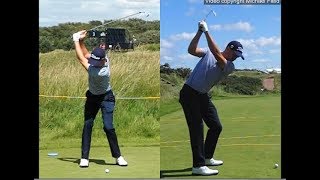 Justin Thomas golf swing  Long Iron faceon amp downtheline July 2017 [upl. by Sven495]