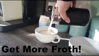 How to Get More Froth from Your Nespresso Coffee Aeroccino  Nespresso tips and help [upl. by Ihcur]